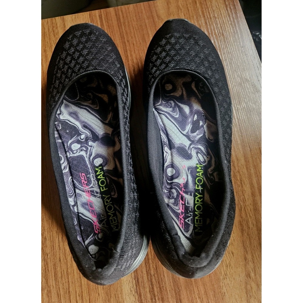 Skechers Women's Microburst One-up Sneaker Air Fooled Memory Foam Black Size 6.5